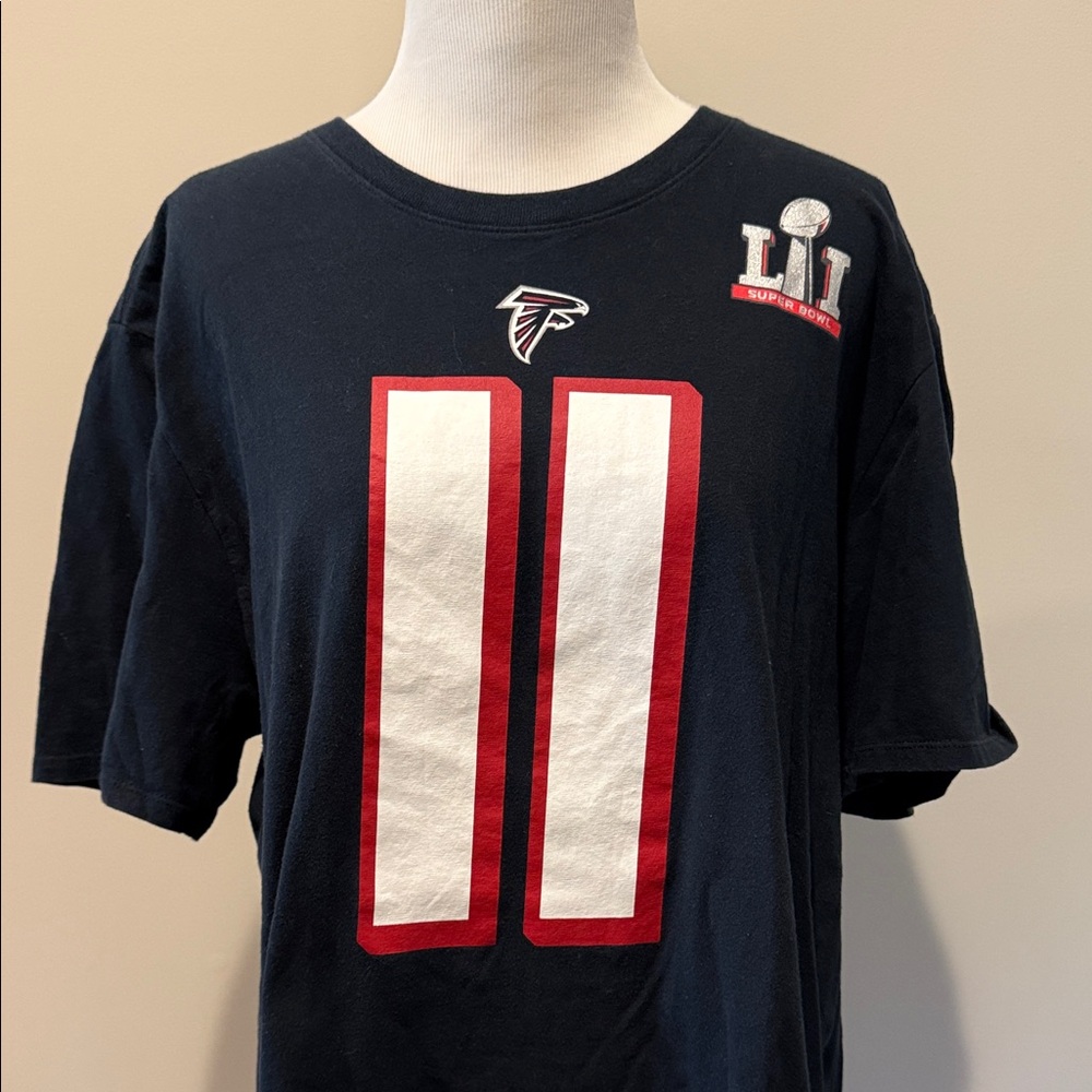 Nike Tees Julio Jones #11 Atl Falcons Super Bowl LII logo Black T Shirt  XL